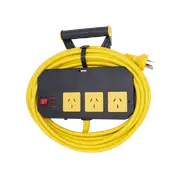 Click 10m Cord Wall Mountable 3 Outlet Power Board With Hanger