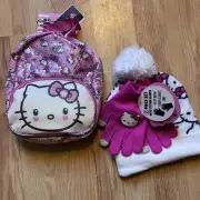 hello kitty backpack & Hat & Glove Bundle