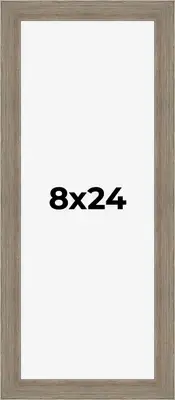 8x24 Frame Gray Barnwood Picture Frame Modern Photo Frame UV Acrylic, Acid Free