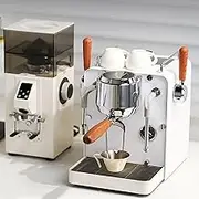 0.8 L Steam Coffee Machine, Manual Coffee Machine, Led Touch Screen with Independent Hot Water Port and Solid Wood Handle, 1350 W Coffee Machine, Home Coffee Machine, Office Coffee Machine
