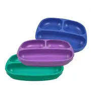 Re-Play Divided Plates (3pk) - Teal, Navy & Amethyst
