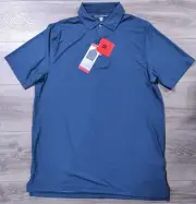 Hickey Freeman Shirt Mens Medium Blue Pattern Golf Polo Performance