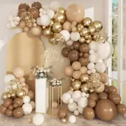 Brown Balloon Arch Kit, 168 Pcs Netural Balloon Garland, 18 12 10 Inch Confet...