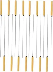 1 Set Portable Stainless Steel Skewers for Grilling Non Slip Kabob Sticks for BBQ Parties Camping Picnics Durable Kebab Skewer Kit