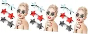 Gadpiparty 9 Pairs Pentagram Eyewear Disco Sunglasses Party Sunglasses Rimless Star Shape Sunglasses Rimless Star Sunglasses Cloud Sunglasses Creative Glasses Prom Copper Alloy Decorate Miss