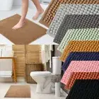 Non-Slip Chenille Machine Washable Pedestal Rug Bathroom Mat Rug Shower Mat