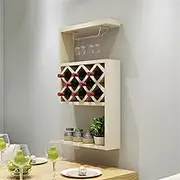 Wine Rack Wine Racks Wine Cabinet Modern Simplicity Wall Hanging Restaurant Wall Decoration Rack Living Room Wine Rack Wine Grid Home Wine Rack Hanging Wine Cabinet/White Maple