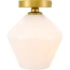 Living District LD2255BR Gene 1 Light 8 inch Brass Flush Mount Ceiling Light