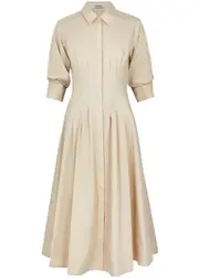 Jonathan Simkhai Jazz Cotton-blend Midi Dress - Sand - XL (UK16 / XL) XL (UK16 / XL)