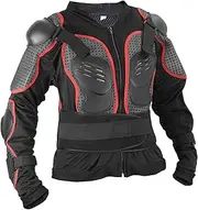 X AUTOHAUX Size L Dirt Bike Motorcycle Riding Protective Full Body Armor Thorax Back Backbone Protector for Off-Road Cycling Red