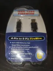 Quantaray Digital IEEE 1394 6 Ft Firewire 4-Pin to 6-Pin NEW