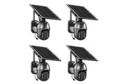 PTZ Security Camera 4G LTE CCTV Spy Wireless Wifi Home Surveillance System Outdoor With Solar Panel Battery SIM Card x4