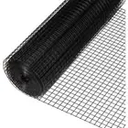 Fencer Wire Welded Wire Fence 2'x100' 16-Gauge PVC Coated Black w/ 1"x1" Mesh