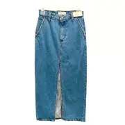 Abercrombie & Fitch Hi-Rise Front Slit Maxi Denim Skirt Size 00