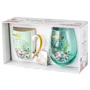 2pc Family 400ml/600ml Coffee/Tea Mug & Stemless Wine Glass Set Drinkware