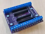 Arduino Nano DIN rail adapter with breadboard, I2C, SPI, UART