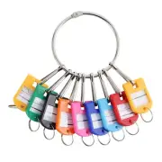 1X(Portable Metal Key Organizer with 10 Spring Hooks & Key Tags with and4760