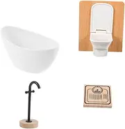 Miniature Dollhouse Bathtub Toilet Set 1:12 Scale Bathroom Toys Mold Bath Toys for Boys and Girls