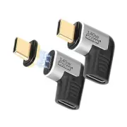 USB C Magnetic Adapter 2 Pack, Right Angle 90 Degree USB 4.0 Type C Male to