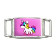 Cute Kawaii Rainbow Unicorn Chibi Rectangular Shoe Shoelace Tag Gym Charm
