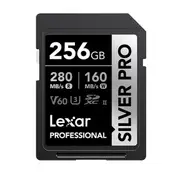 Lexar Professional SILVER PRO 256GB SDXC UHS-II Card 256GB C10, UHS-II(U3), V60, Silver Pro, up to 280MB/s read, 160MB/s write LSDSIPR256G-BNNNG