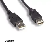 Kentek 3' USB 2.0 Type A Cable Extension 28 AWG Data Transfer Sync Charge Black