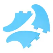 3Pcs Surfboard Fins Nylon Plastic Blue Thruster Fin Surfing Board Accessory ZK