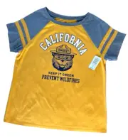NWT Torrid 00 Smokey the Bear California Varsity Raglan Sleeve Tee Top, M/L 10