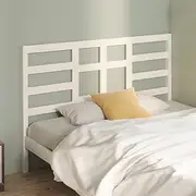White Wood Bed Headboard 141 cm, Solid Pine, Adjustable, Queen, King, Full Size, Upholstered, Frame, Wall Mounted, Bed Head, Board, Only