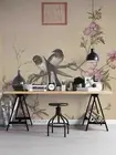 3D Ink Floral Birds Wallpaper Wall Mural Removable Self-adhesive Sticker383