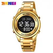 SKMEI Men Muslim Azan Watches with Qibla Compass Male Steel Digital Wristwatch