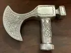 Antique Brass Silver Axe Handle For Wooden Stick Victorian Walking Cane