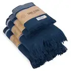 Turkish Bath Towels Bundle for Bathroom, Set of 4 (Classic Navy) - Large Size...