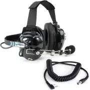 Noise Reduction Behind The Head Headset with Adaptor Cable for Two Way Racing...