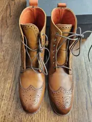 New Allen Edmonds “Dalton”Wingtip Dress Boots Walnut Leather US 8.5 D