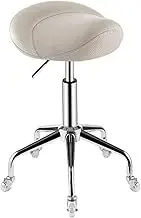 Ergonomic Rolling Saddle Stool with Adjustable Hydraulic Seat for Indoor and Outdoor Use Black