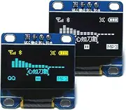 Wishiot 2PCS 0.96 inch IIC I2C OLED Screen Display Module Board Self-Luminous 128 x 64 Pixel Screen SSD1306 Driver Compatible with Arduino/Raspberry PI (White+Yellow Blue)
