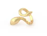Snake Ring Adjustable Shiny gold plated brass (18mm 8US inner size) 5244