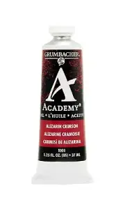Grumbacher Academy Oil Paint, 37 ml/1.25 oz, Alizarin Crimson