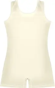 [GAIGEO] Gymnastics Leotards for Girls Toddler Cornsilk Beige Leotards with Shorts Unitard Biketards 2-3t