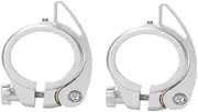 2Pcs Folding Bicycle Seat Pipe Clamp with Quick Release Lever on Behalf is Suitable Sp8 Pipe Clamp with 40mm, Silver