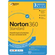 NortonLifeLock Norton 360 Standard - 1 User - 3 Devices - 12 Months 10GB PC Cloud Backup - Includes Secure VPN 1 Year OEM Attach [21432833]