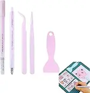 Scrapbooking Tools Kit, 4-Piece Glue Pen Set, Hand Tool Kit for Paper Art, Card Making, Collage Crafts (Purple)