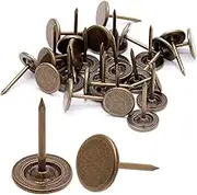 Piutouyar 17mm / 0.67 Inch Flat Head Thumb Tacks, Bronze Vintage Style Upholstery Tacks, Furniture Decor Pushpin Dia 11mm/0.43 Inch (100Pcs)