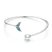 Sterling Silver Mermaid Bangle Bracelet