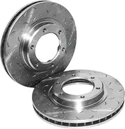 2 x Front Dimple Drilled + Slotted Disc Brake Rotors for Toyota Landcruiser 80 Series FZJ80 HDJ80 HZJ80 1HD-FT 1FZ-FE 1HD-T 1HZ 8/1992 1993 1994 1995 1996 1997 1998