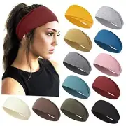 Headbands for Women Non Slip 12 Pack Workout Wide Women Headbands Elastic