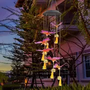 Solar Garden Lights Butterfly Hummingbird Wind Chimes Pendant Bell Solar Wind Chime Lights