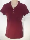 Womens AEROPOSTALE Solid Uniform 3-Placket Polo Shirt NWT #5738