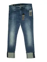Buffalo David Bitton Faith Mid Blue Denim Skinny Crop Jeans Size 24 X 24 New $79